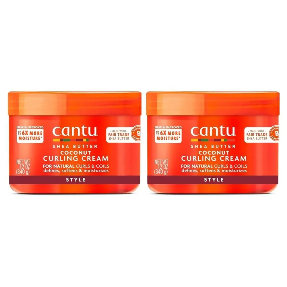 Cantu Coconut Curling Cream with Shea Butter 12 oz – 4 Pack